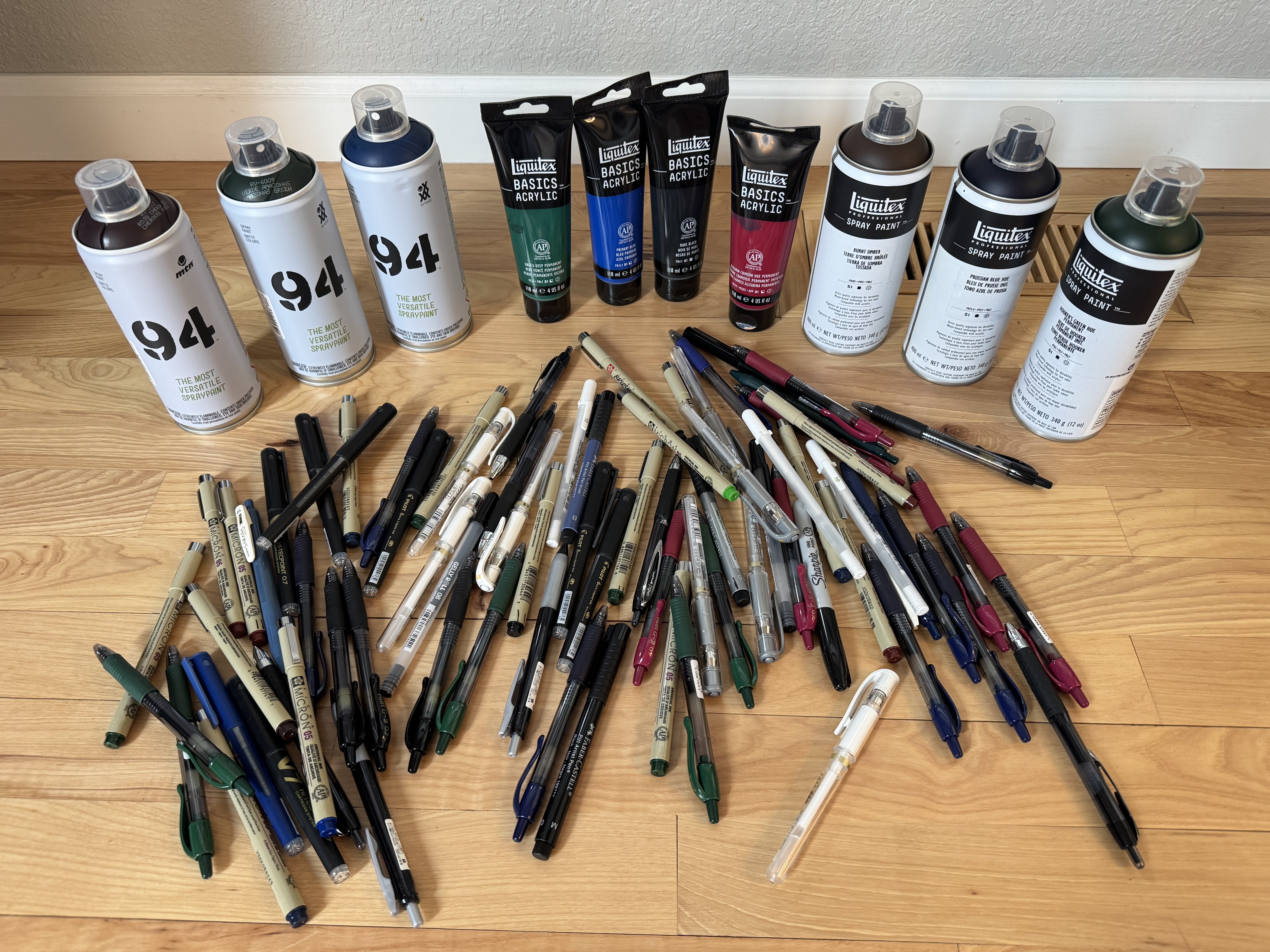 Selection of pens tested for Pendulum plots